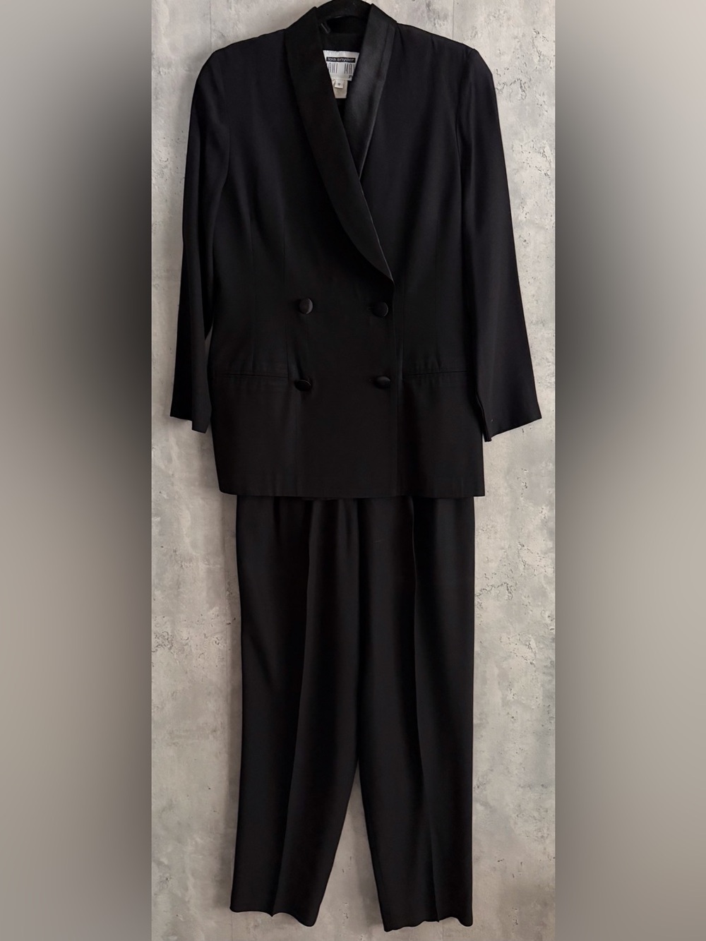 Classic Black Double-Breasted Pantsuit